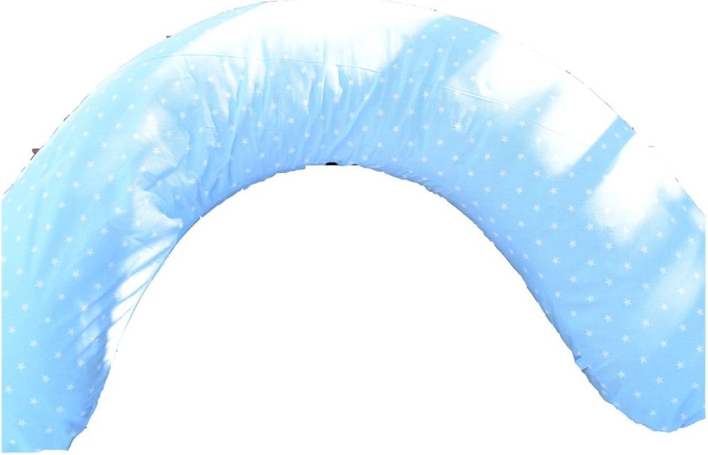 KHC Kojící těhotenský relaxační polštář Miki Obrovský 240 cm Bílé hvězdy na modré Pratelný potah 12 barevných variant - obrázek 1