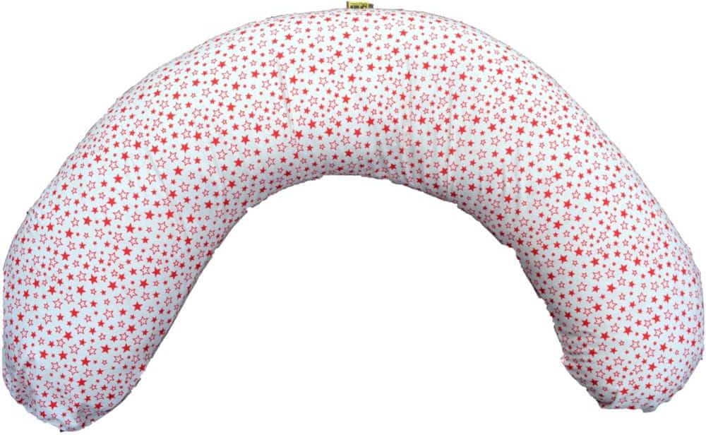 KHC Kojící těhotenský relaxační polštář Miki Obrovský 240 cm Červené hvězdy Pratelný potah 12 barevných variant - obrázek 1