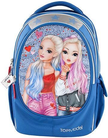 Top Model Školní batoh , Jill a June, modrý s glitry - obrázek 1