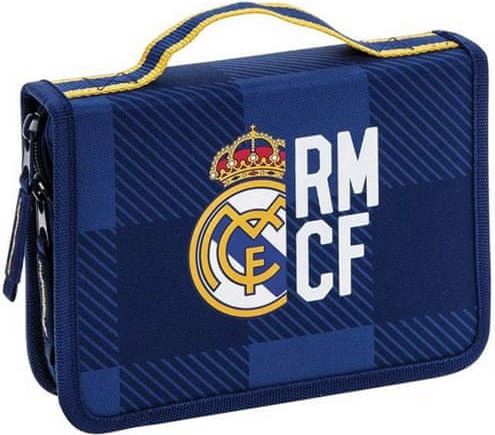 CurePink Školní pouzdro FC Real Madrid: 11724 (22 x 16 x 5 cm) modré - obrázek 1