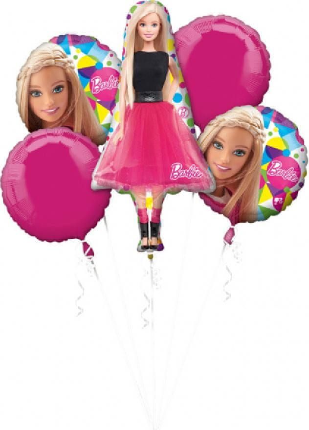 Amscan Fóliové balónky sada 5ks Barbie - obrázek 1
