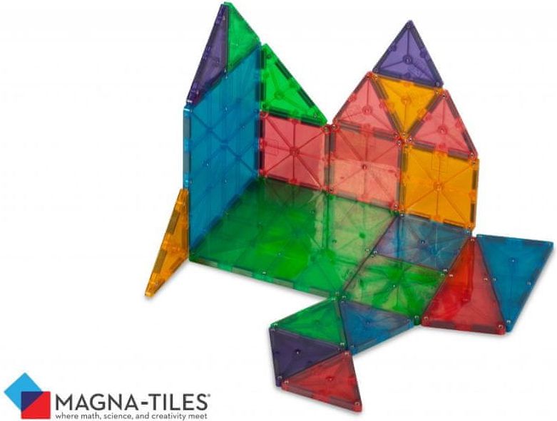 Valtech Magnetická stavebnice MagnaTiles 32 Clear - průhledná - obrázek 1