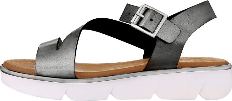 Dámské kožené sandále 1312L/TA-61 Lam. Antracita (Velikost 39) - obrázek 1