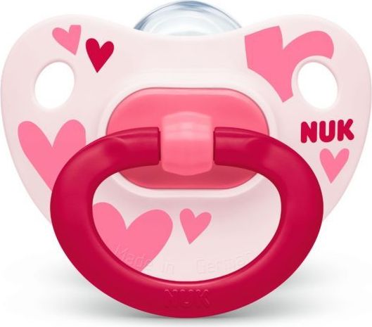 Silikonové šidítko Nuk Happy Days Pink Hearts - obrázek 1
