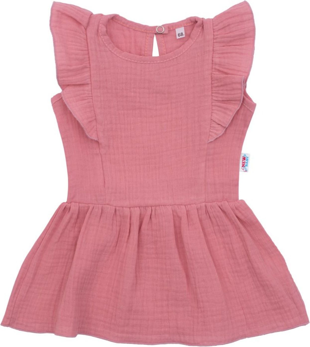 Kojenecké mušelínové šaty New Baby Summer Nature Collection růžové - Kojenecké mušelínové šaty New Baby Summer Nature Collection růžové - obrázek 1