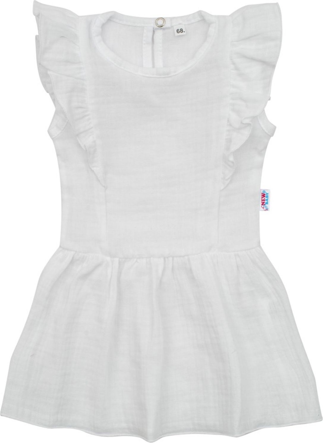 Kojenecké mušelínové šaty New Baby Summer Nature Collection bílé - Kojenecké mušelínové šaty New Baby Summer Nature Collection bílé - obrázek 1