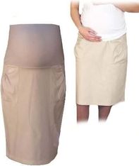 Těhotenská sukně - KAPSY smetanová - Be MaaMaa    velikost S - obrázek 1