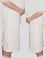 Těhotenská sukně - KAPSY bílá - Be MaaMaa     velikost S - obrázek 1