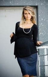 Těhotenská sukně - SARA modrá - BeMaaMaa  velikost XXXL - obrázek 2