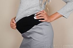 Těhotenská sukně - MELANIE šedá - BeMaaMaa   velikost XXXL - obrázek 3