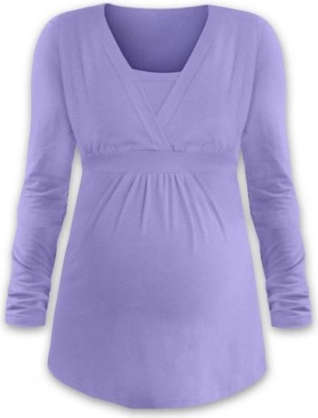 Kojící i těhotenská tunika ANIČKA s dlouhým rukávem - šeříková - L/XL - obrázek 1