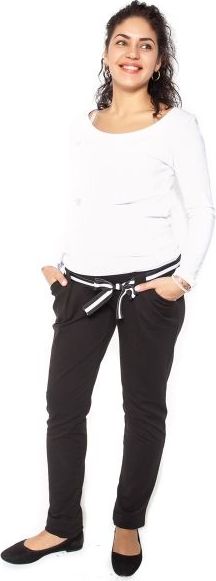 Těhotenské tepláky,kalhoty MONY - černé - M - XL (42) - obrázek 2