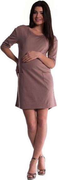 Těhotenské a kojící šaty - béžové - vel. S - XL (42) - obrázek 1