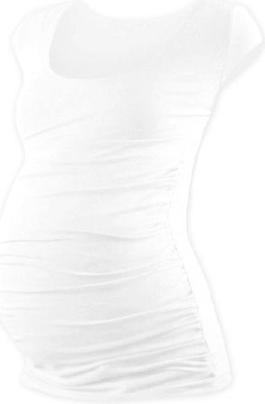 Těhotenské triko mini rukáv JOHANKA - bílá - L/XL - obrázek 1