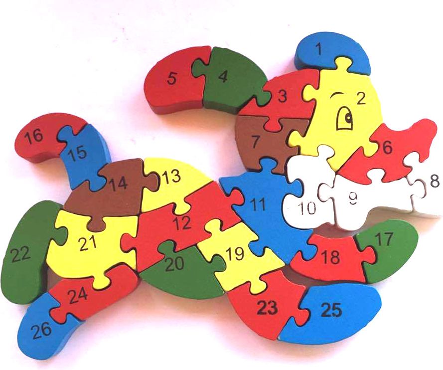 Dětské dřevěné vzdělávací puzzle pejsek - obrázek 1