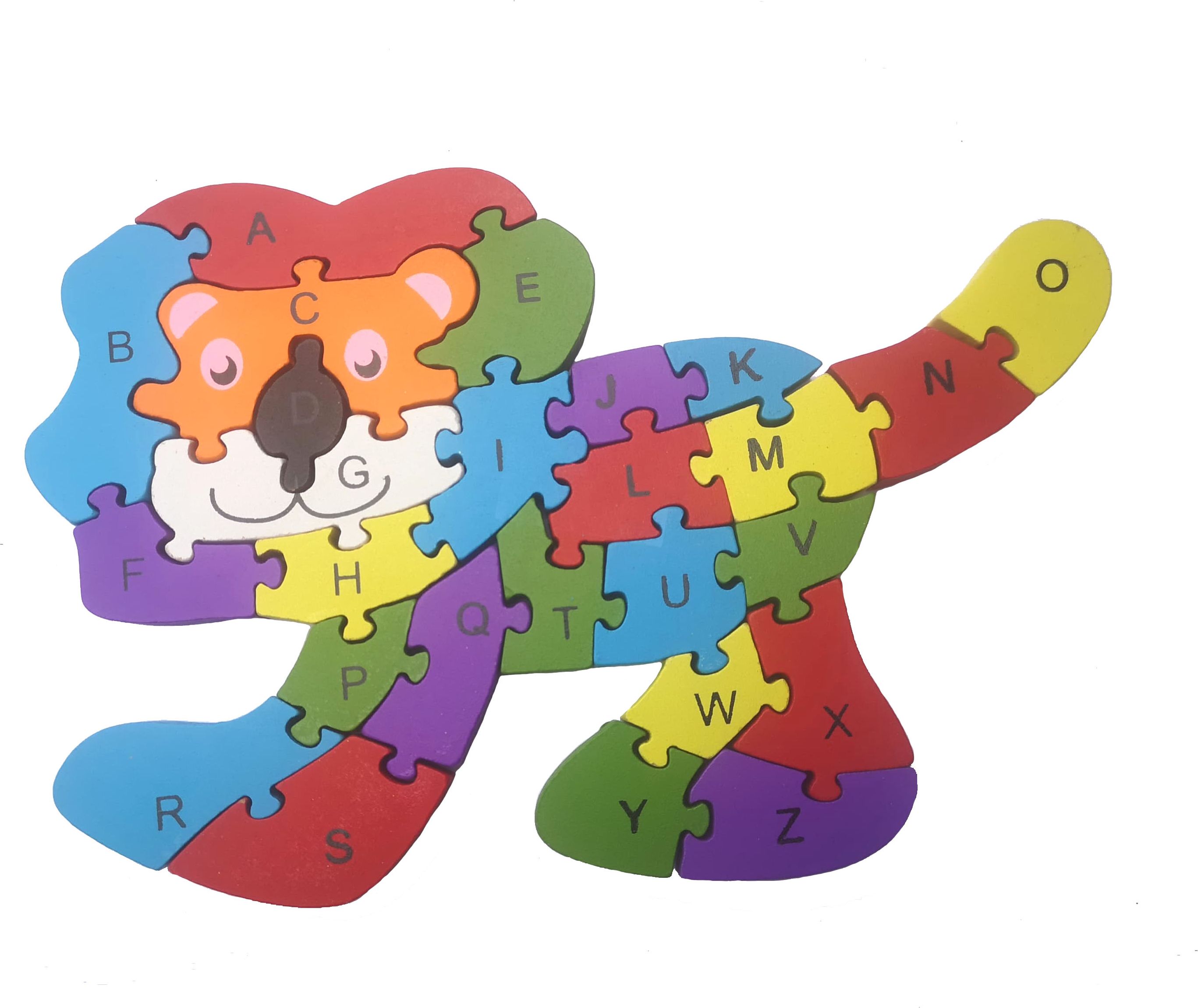 Dětské dřevěné vzdělávací puzzle lev 2 - obrázek 1
