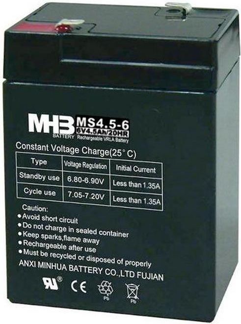 Hadex Pb akumulátor MHB VRLA AGM 6V/4,5Ah - černá - obrázek 1