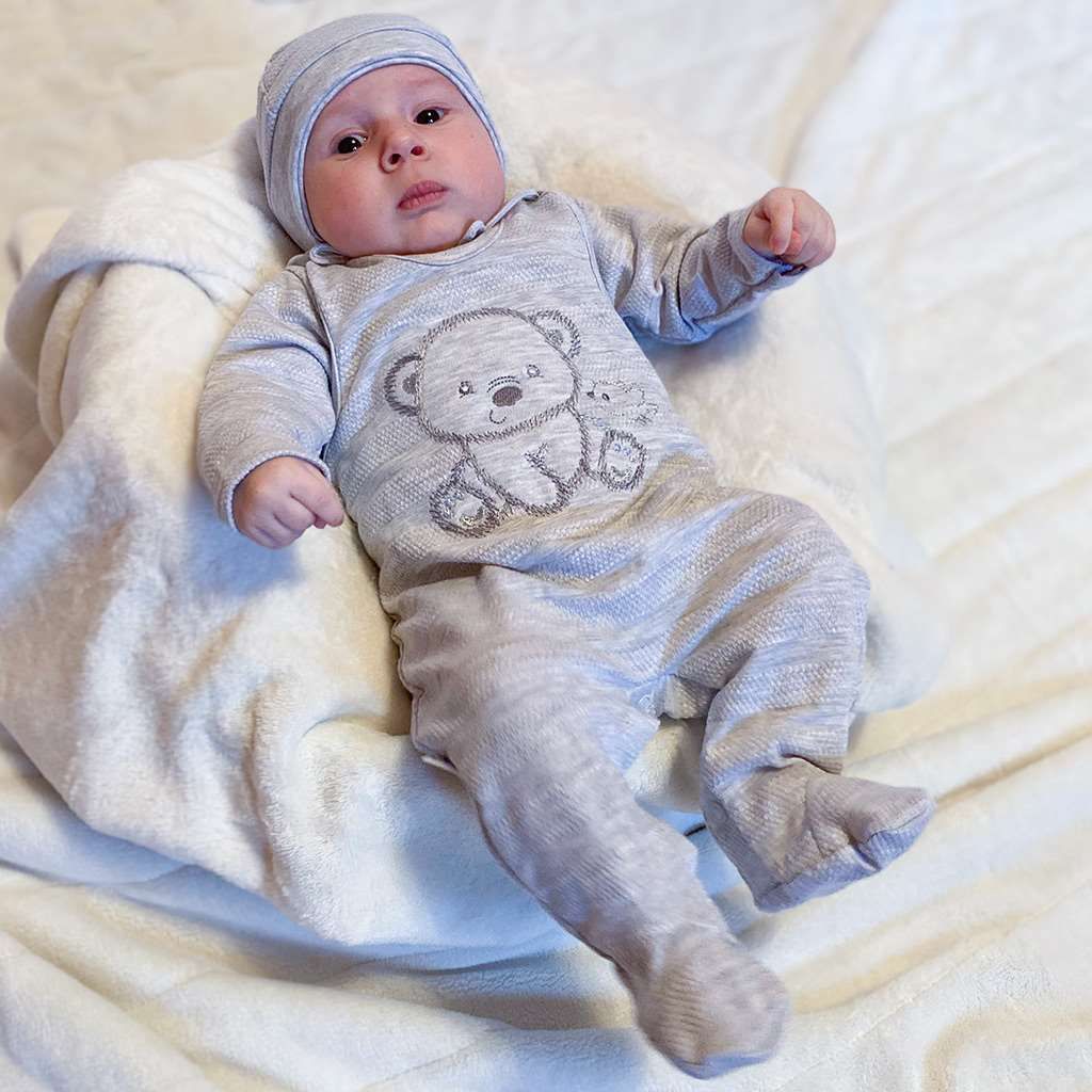 Kojenecká soupravička do porodnice New Baby Sweet Bear Varianta: šedá/50 - obrázek 9