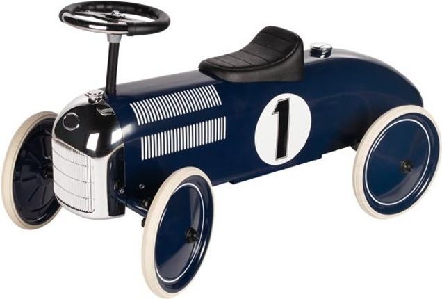 Odrážedlo kovové - Historické závodní auto, modré (Goki) - obrázek 1