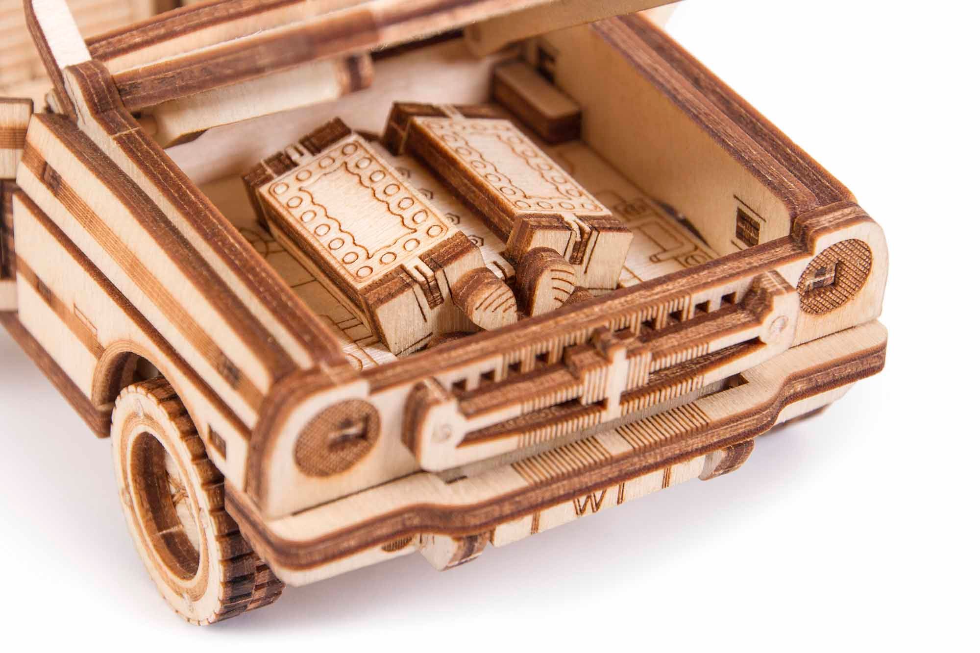Wood Trick  "Kabriolet" - 3D dřevěné mechanické puzzle - obrázek 7