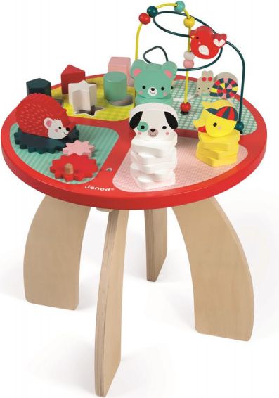 Dřevěný hrací stolek s aktivitami na jemnou motoriku Baby Forest Janod od 1 roku - obrázek 1