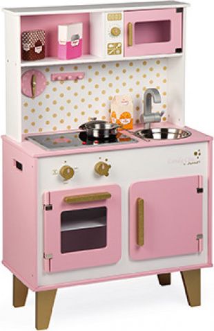 Dětská dřevěná kuchyňka Candy Janod třpytivá zlato-růžová s LED deskou Janod - obrázek 1
