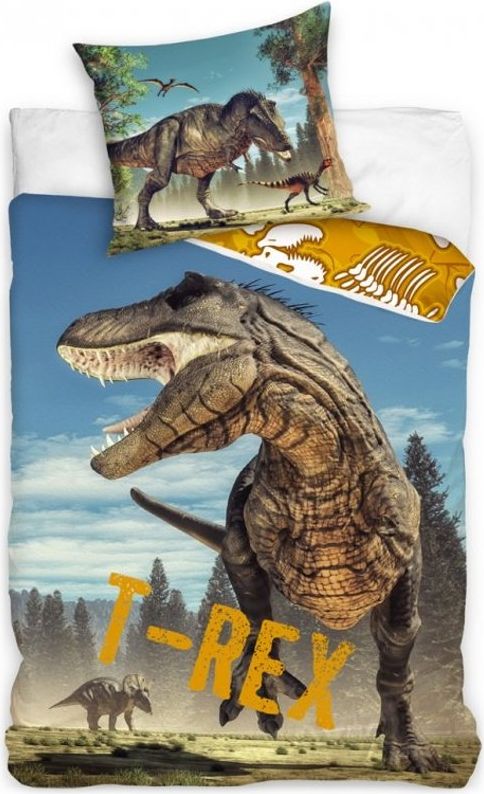TipTrade (CZ) · Bavlněné ložní povlečení Tyranosaurus Rex - T-Rex - 100% bavlna - 70 x 90 cm + 140 x 200 cm - obrázek 1
