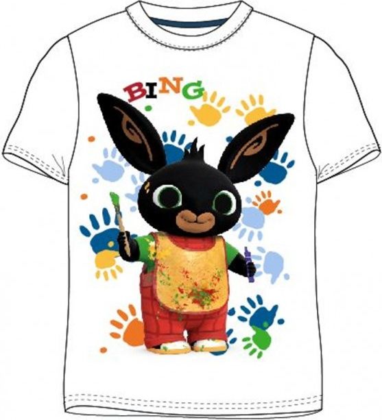 E plus M - Chlapecké / dětské tričko s krátkým rukávem Zajíček / králíček Bing - bílé 92 - obrázek 1