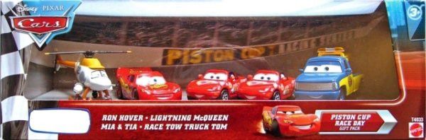 Mattel CARS (Auta) - 5pack - Ron Hover + Mia + Tia + Lightning McQueen + Race Tow Truck Tom - obrázek 1