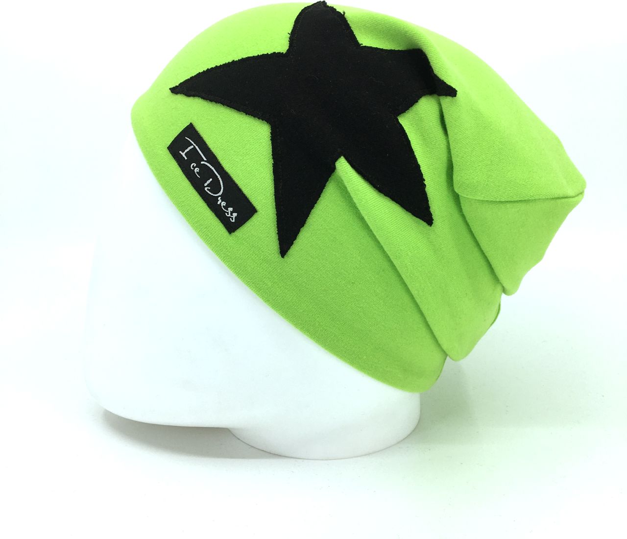 IceDress čepka NEON GREEN STAR Velikost: Dětská (vel.2) obvod 44-48cm - obrázek 1