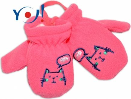 Zimní kojenecké polarové rukavičky YO - sv. růžové - obrázek 1