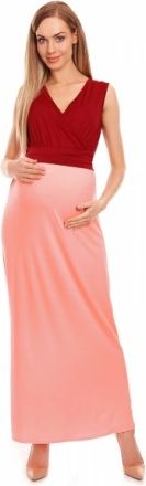 Be MaaMaa Těhotenské letní šaty - bordo/růžové - obrázek 1