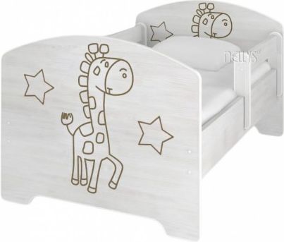 NELLYS Dětská postel Žirafka STAR v barvě norské borovice + matrace zdarma, Rozměry 160x80 - obrázek 1