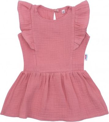 Kojenecké mušelínové šaty New Baby Summer Nature Collection růžové, Růžová, 56 (0-3m) - obrázek 1