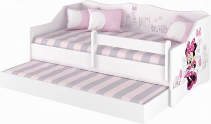 BabyBoo Dětská postel LULU 160 x 80 cm - bílá Minnie Paris - obrázek 1