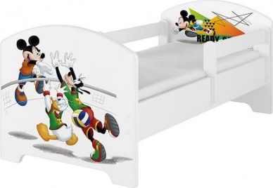 BabyBoo Dětská postel 140 x 70cm Disney - Mickey Volleyball, bílá - obrázek 1