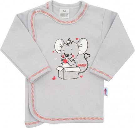 Kojenecká košilka New Baby Mouse šedá, Šedá, 68 (4-6m) - obrázek 1