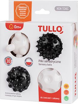 TULLO Stimulační balonky karton 4ks černobílé - obrázek 1