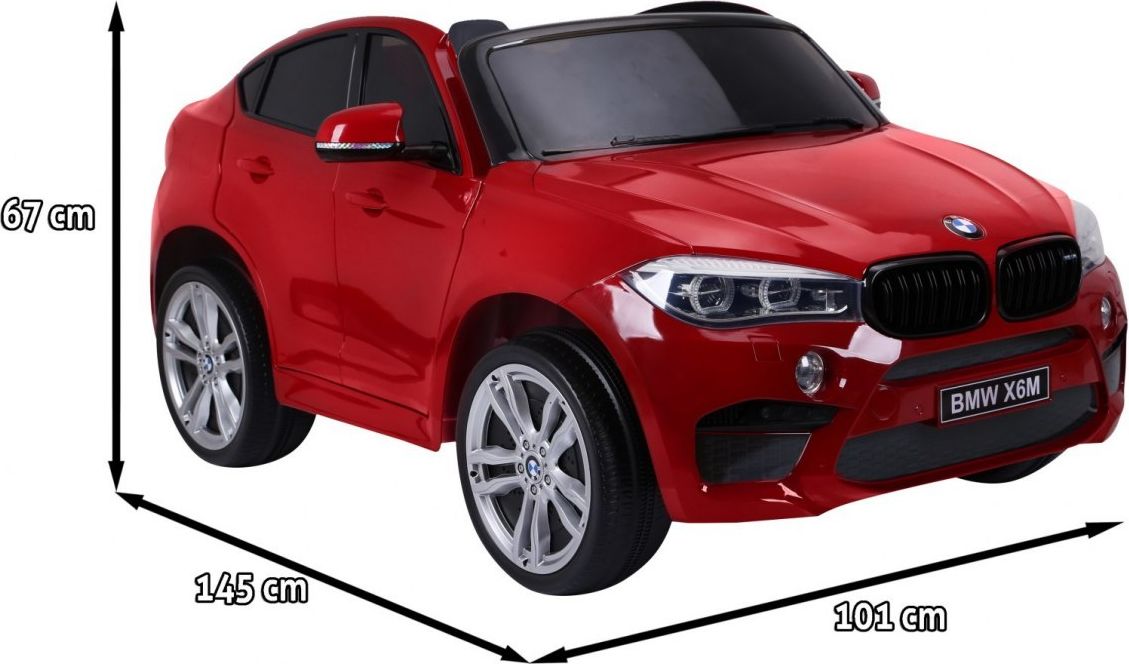 Elektrické autíčko BMW X6 M, 2 místné lakované - červené - obrázek 4
