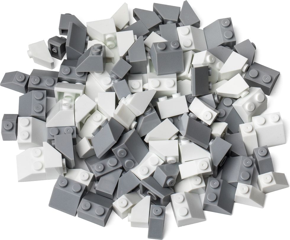 LW Toys Kreativní set střechy bílo-šedé 120 ks - obrázek 1