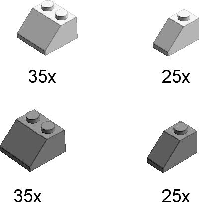LW Toys Kreativní set střechy bílo-šedé 120 ks - obrázek 2