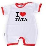 DEJNA Baby Dejna Body kr. rukáv s nohavičkami I Love Táta, vel. 62, K19 68 (4-6m)