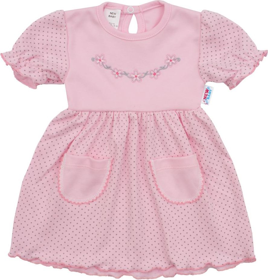 NEW BABY Kojenecké šatičky s krátkým rukávem New Baby Summer dress Růžová 74 (6-9m) - obrázek 1