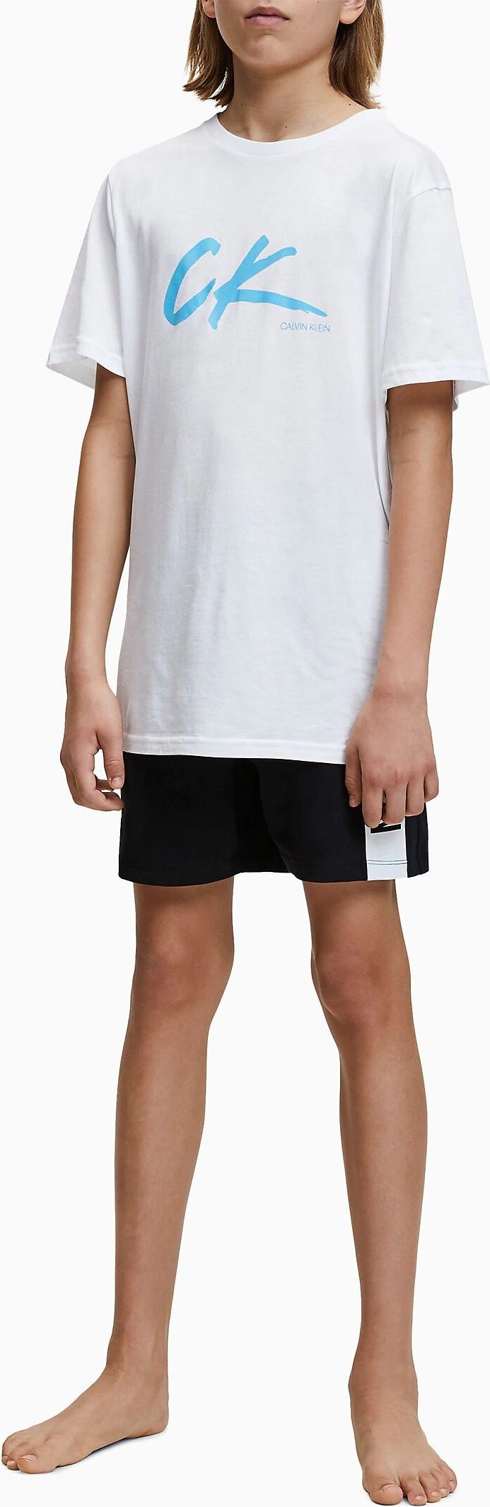 Calvin Klein bílé chlapecké tričko Tee - 10-12 - obrázek 1
