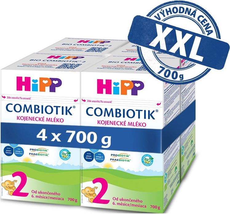 4x HiPP 2 BIO Combiotik - pokračovací mléčná kojenecká výživa, 700 g - obrázek 1