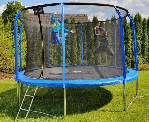 SuperJump Trampolína 400 cm + VNITŘNÍ ochranná síť + žebřík - obrázek 2