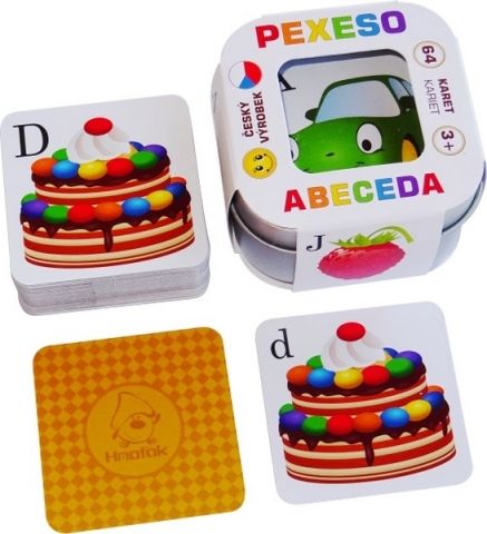 Pexeso Abeceda 64 karet v plechové krabičce - obrázek 1