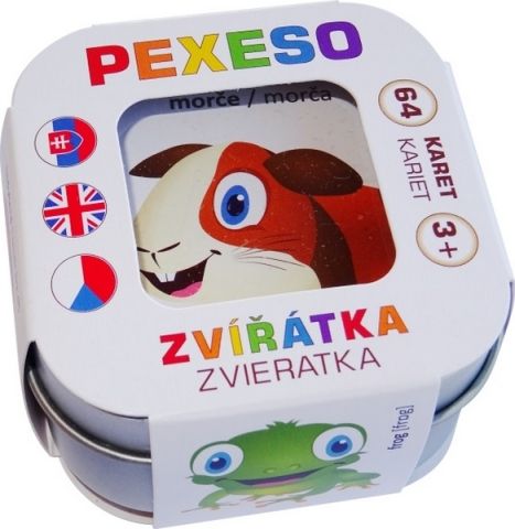 Pexeso Zvířátka 64 karet v plechové krabičce - obrázek 1
