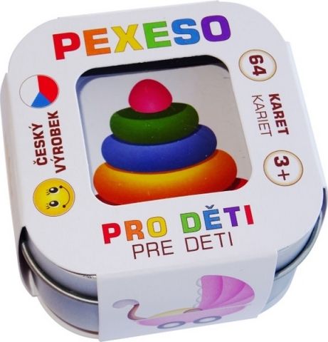 Pexeso Pro děti 64 karet v plechové krabičce - obrázek 1