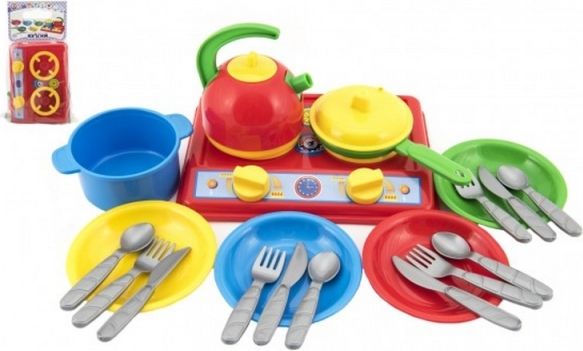 Sada nádobí s vařičem plast 22x16cm s doplňky - obrázek 1